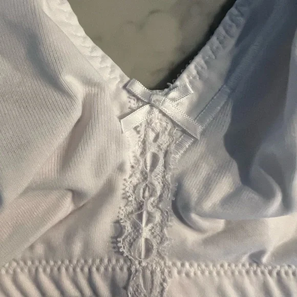 Bali Womens 38C Cotton Classic Support Wire Free Bra White DF3036 New - Picture 5 of 9